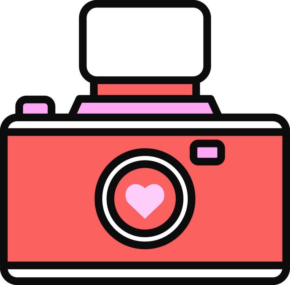 Digital camera icon in flat style. vector