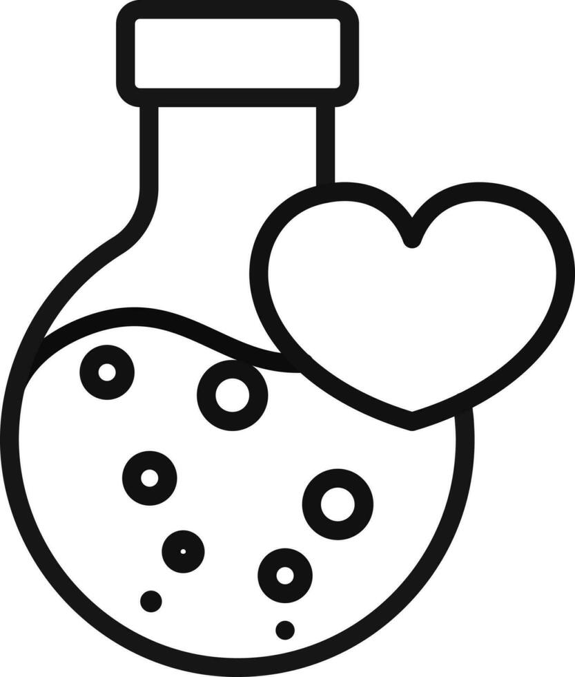 Line art illustration of love potion icon. vector