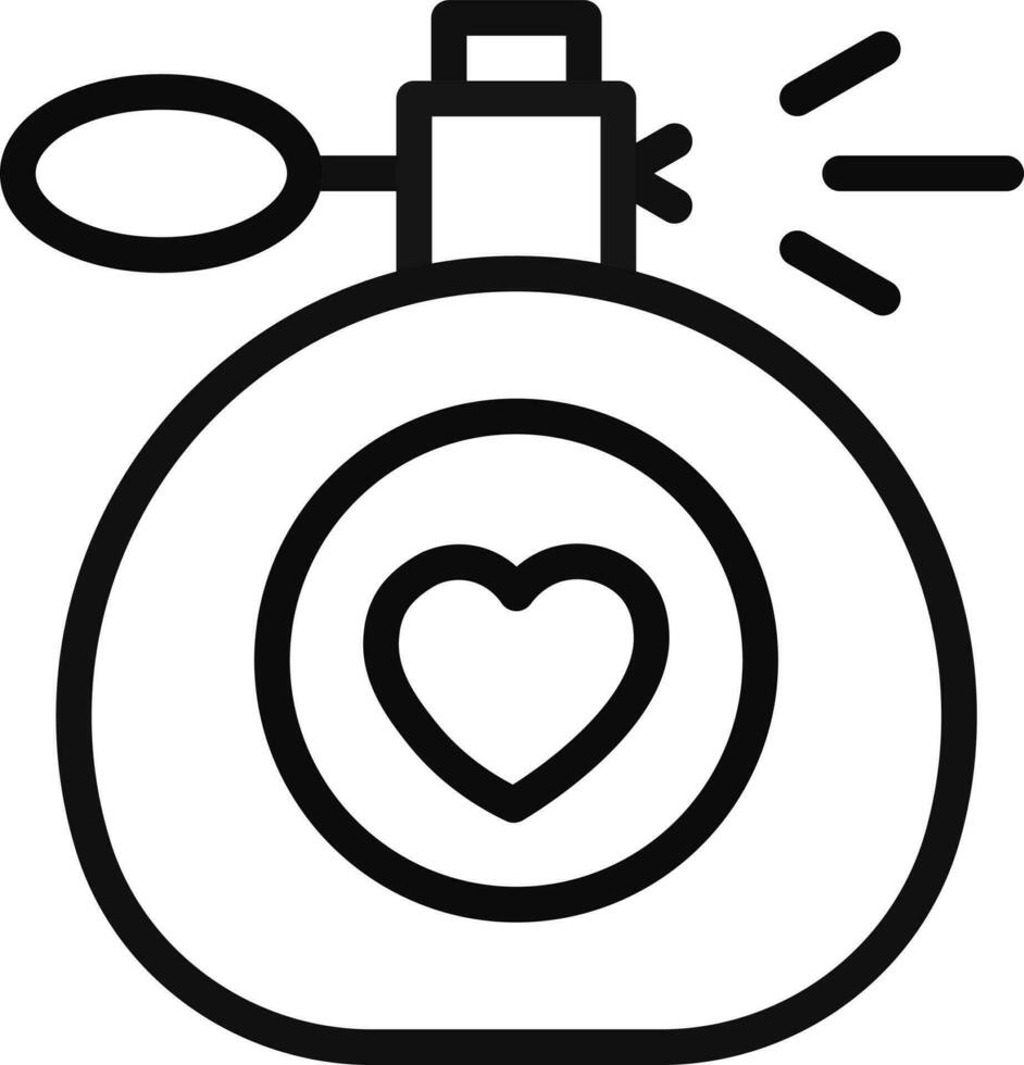 Loving spray bottle icon in thin line art. vector