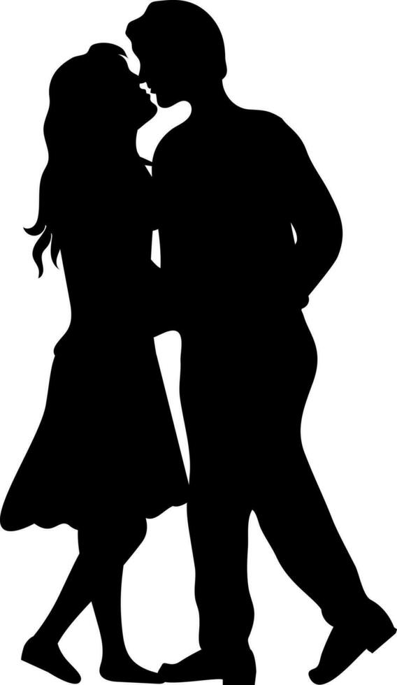 Silhouette character of loving couple in love. vector