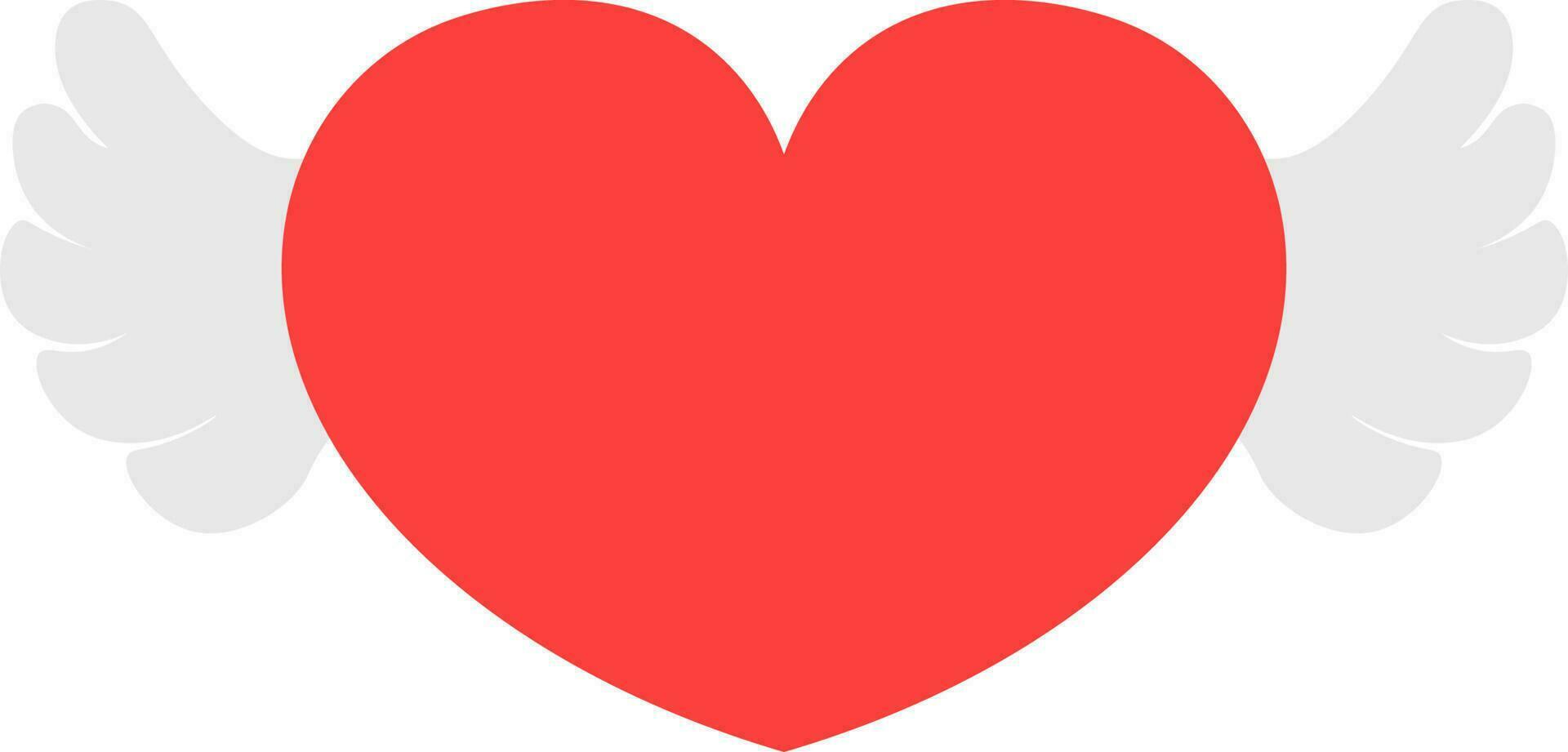 Flat style love angel icon red and white color. vector