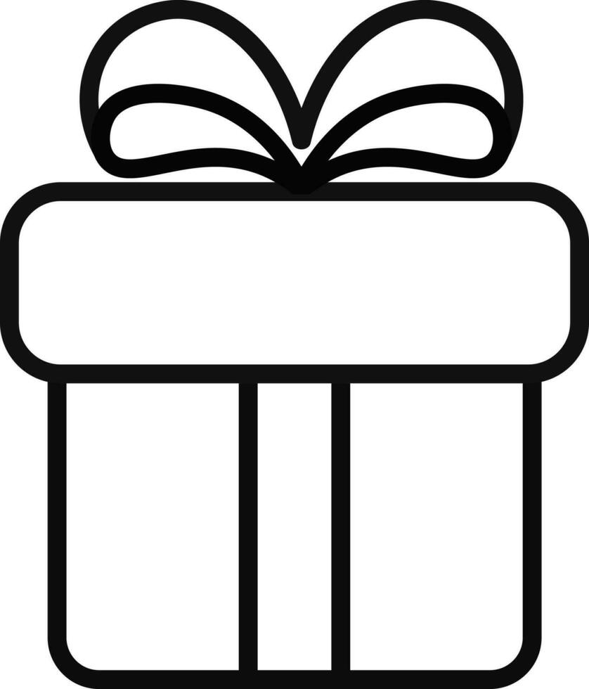 Line art illustration of gift box icon. vector