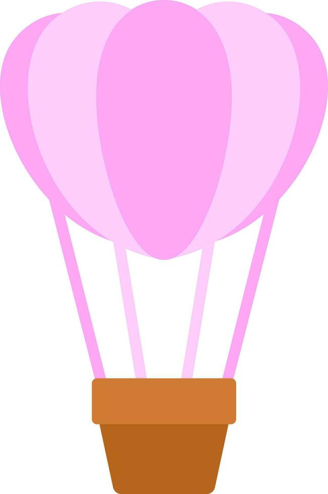 Hot air balloon icon in pink and brown color. vector