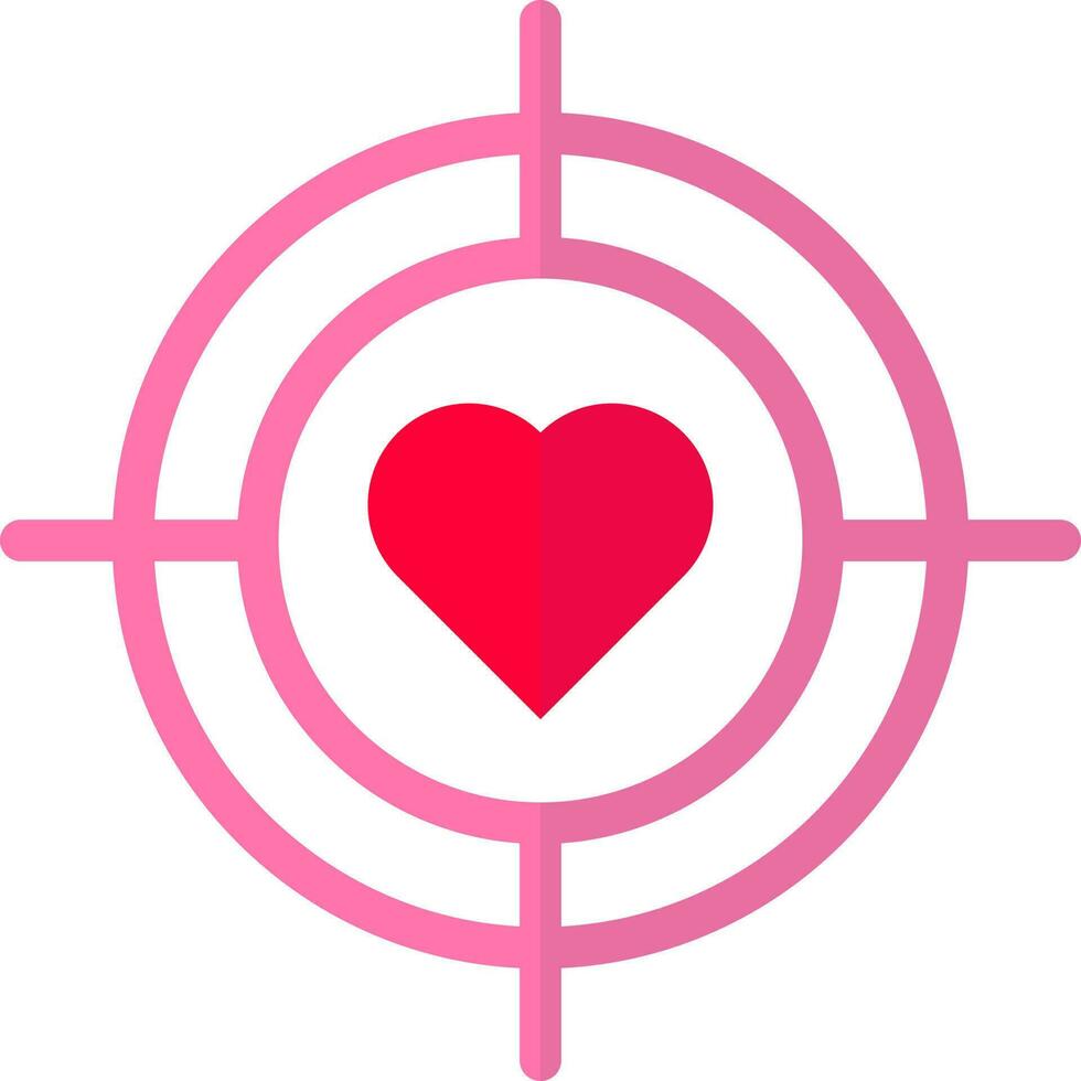 Heart or love target icon in pink and red color. vector