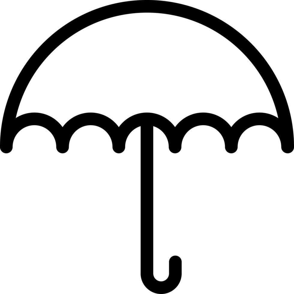 Isolated umbrella icon in line art. vector