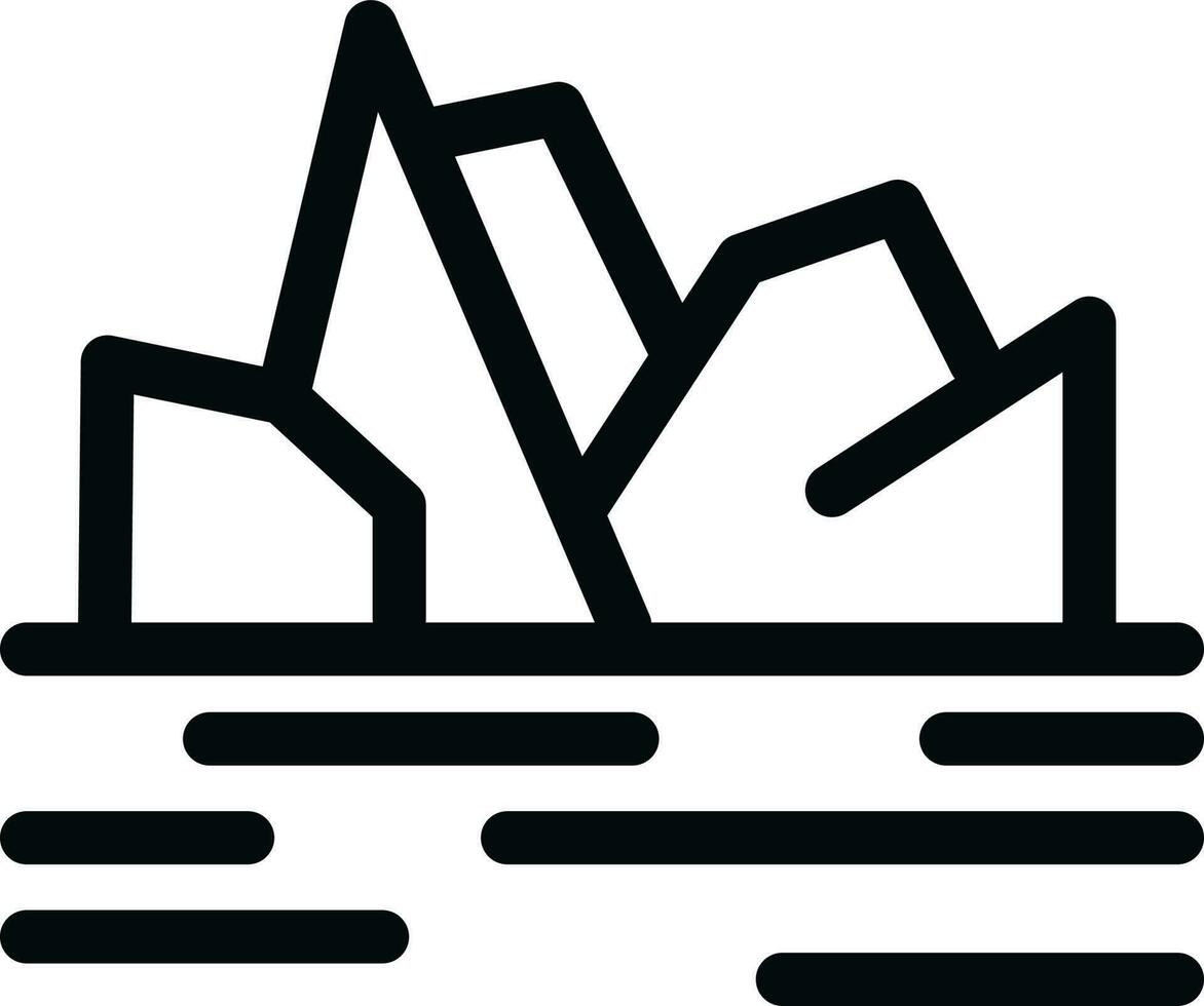 Vector illustration of iceberg icon or symbol.