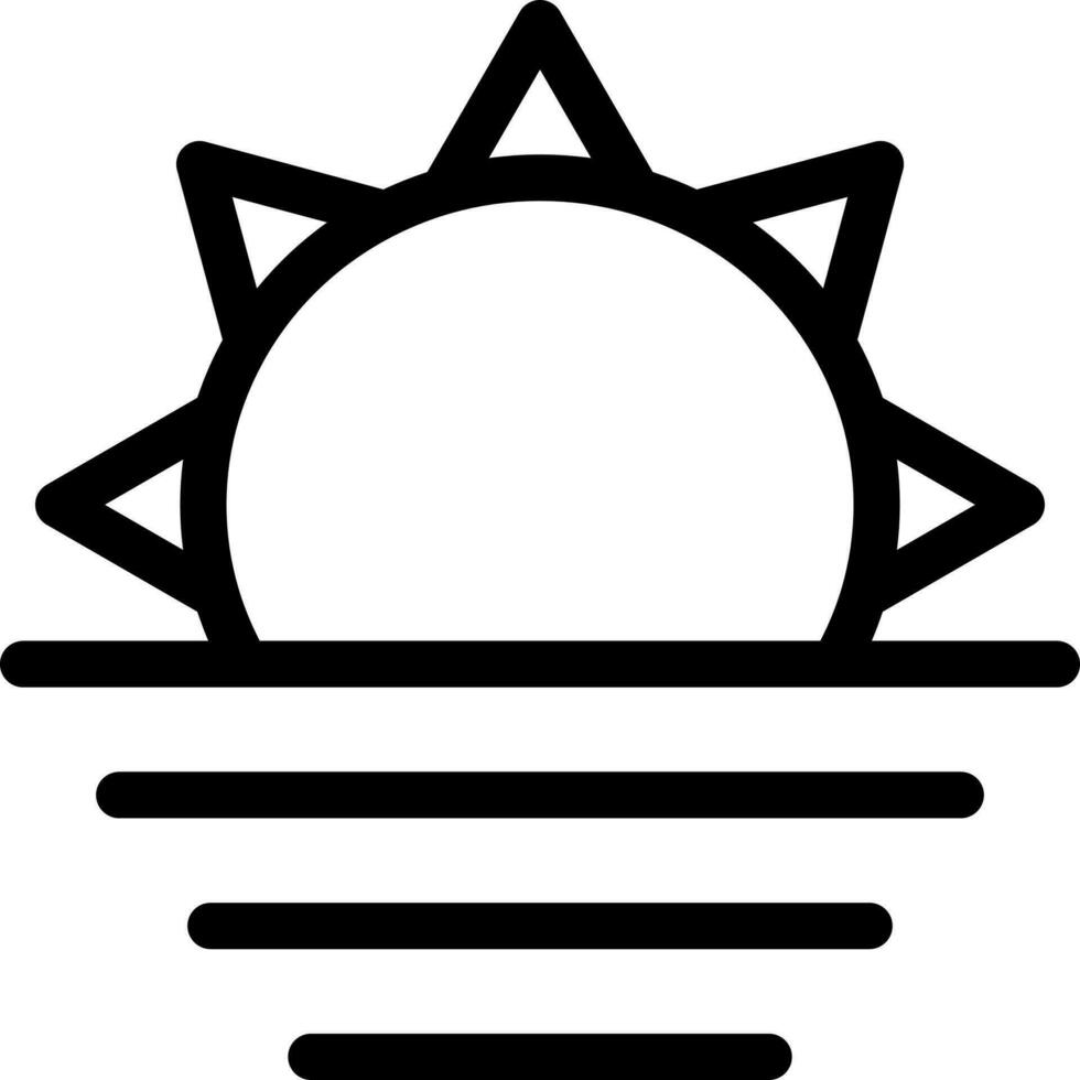 Line art illustration of sunrise icon or symbol. vector