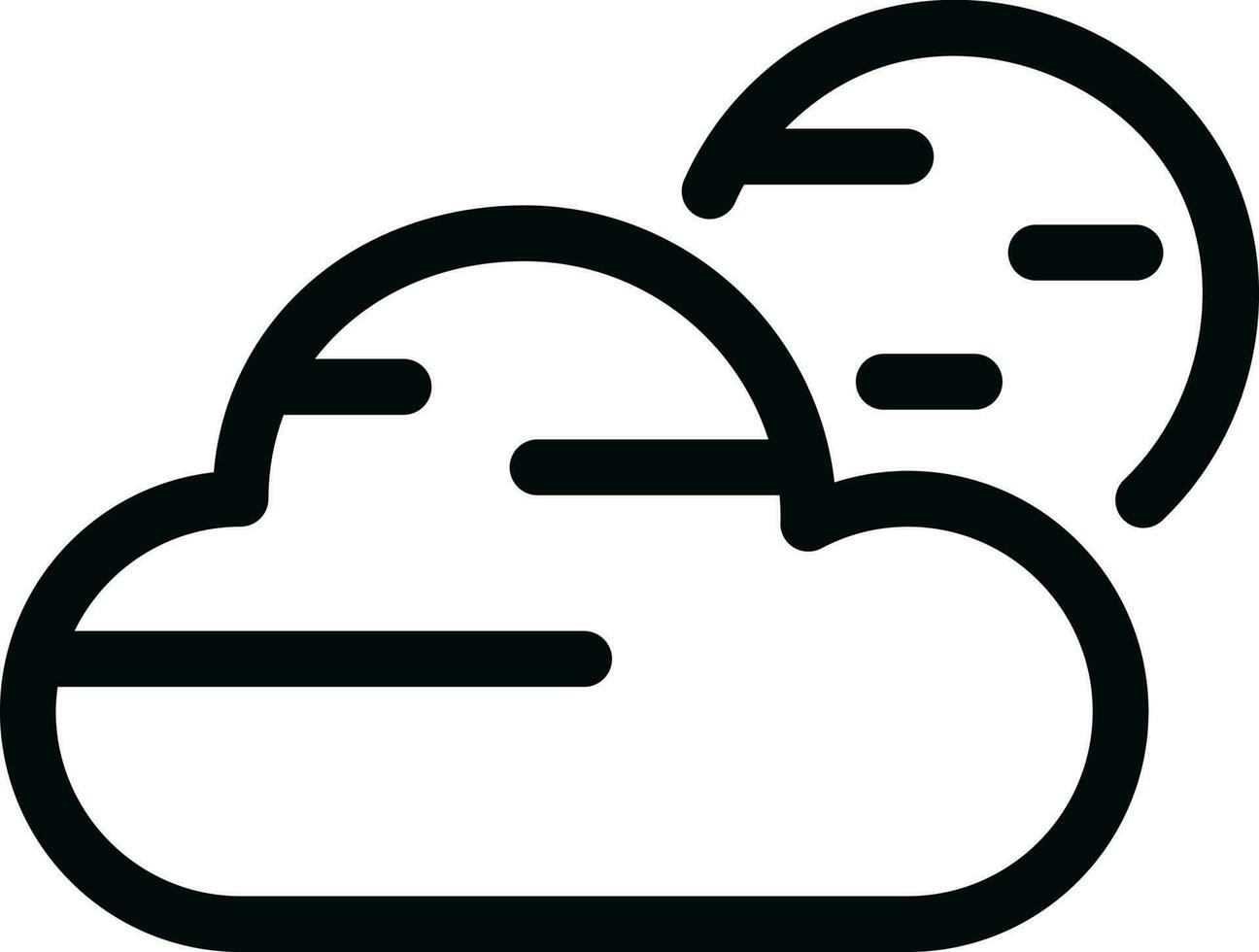 Illustration of partially cloudy line icon. vector