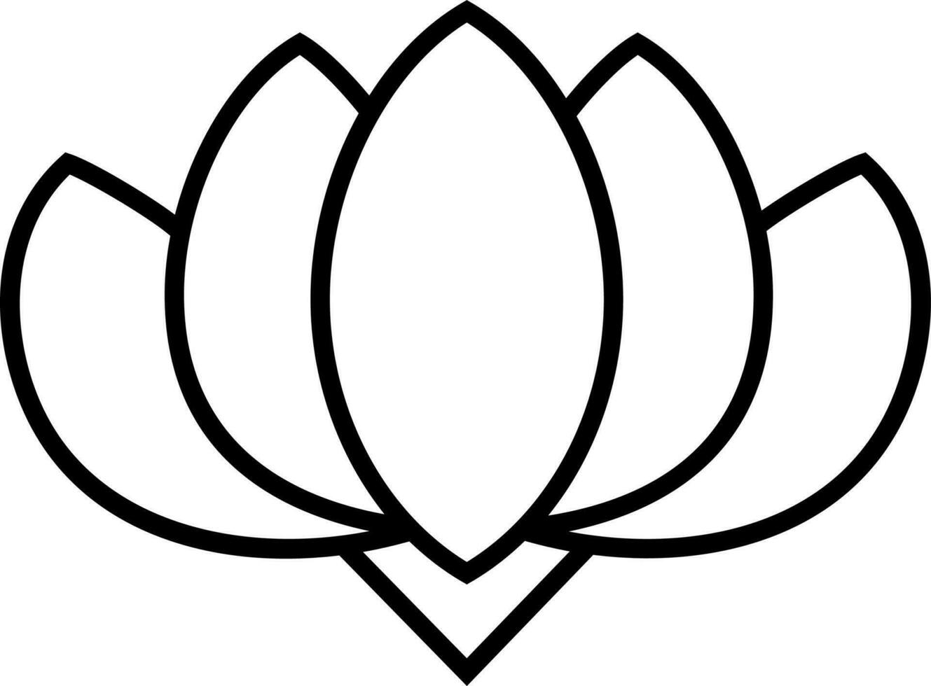 Illustration of a lotus flower in black line art. vector