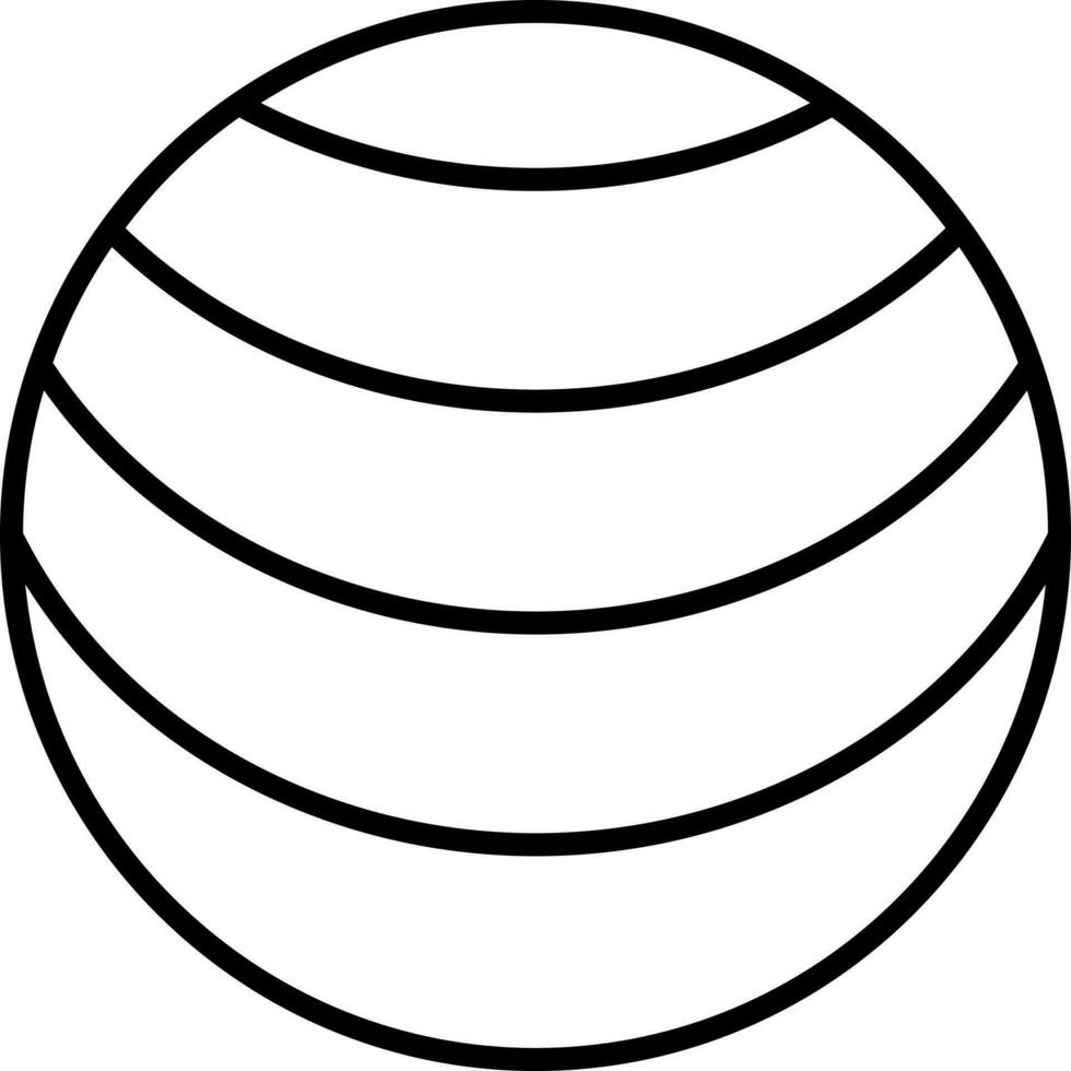 Black line art illustration of a yoga ball. vector