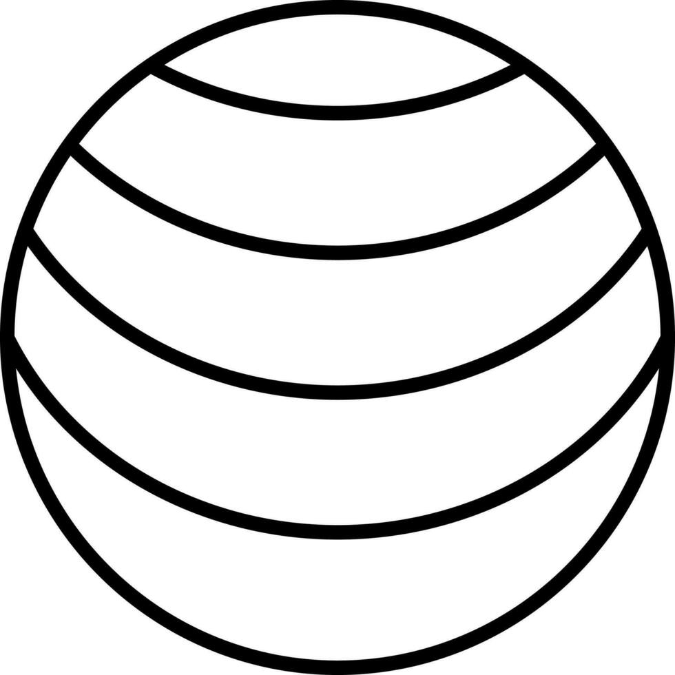 Black line art illustration of a yoga ball. vector