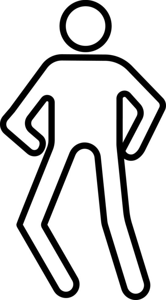 Black line art faceless man performing exercise. vector