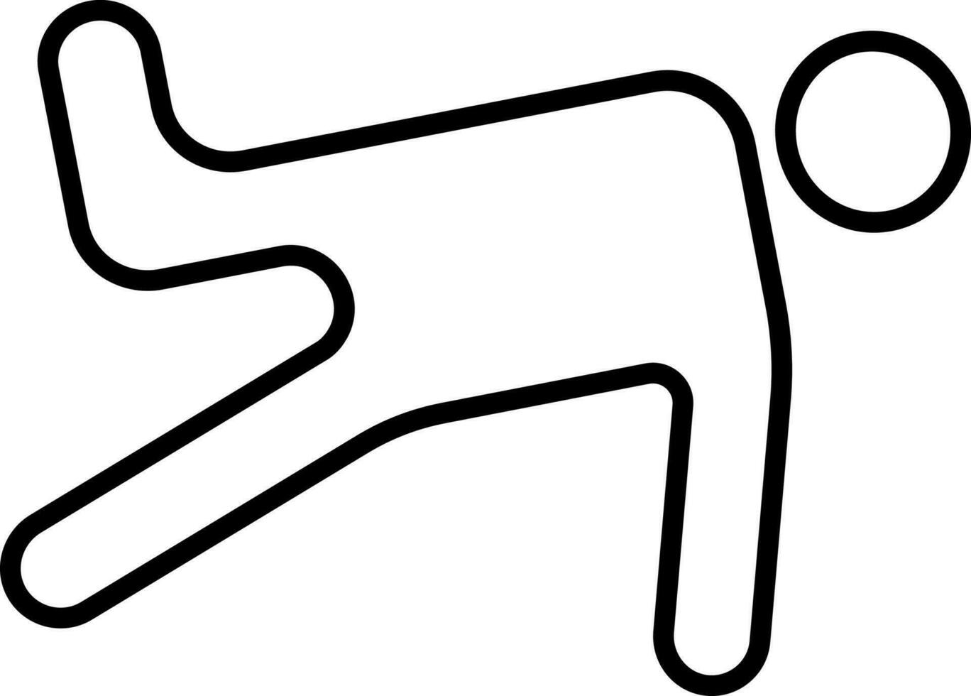 Black line art faceless man performing yoga. vector