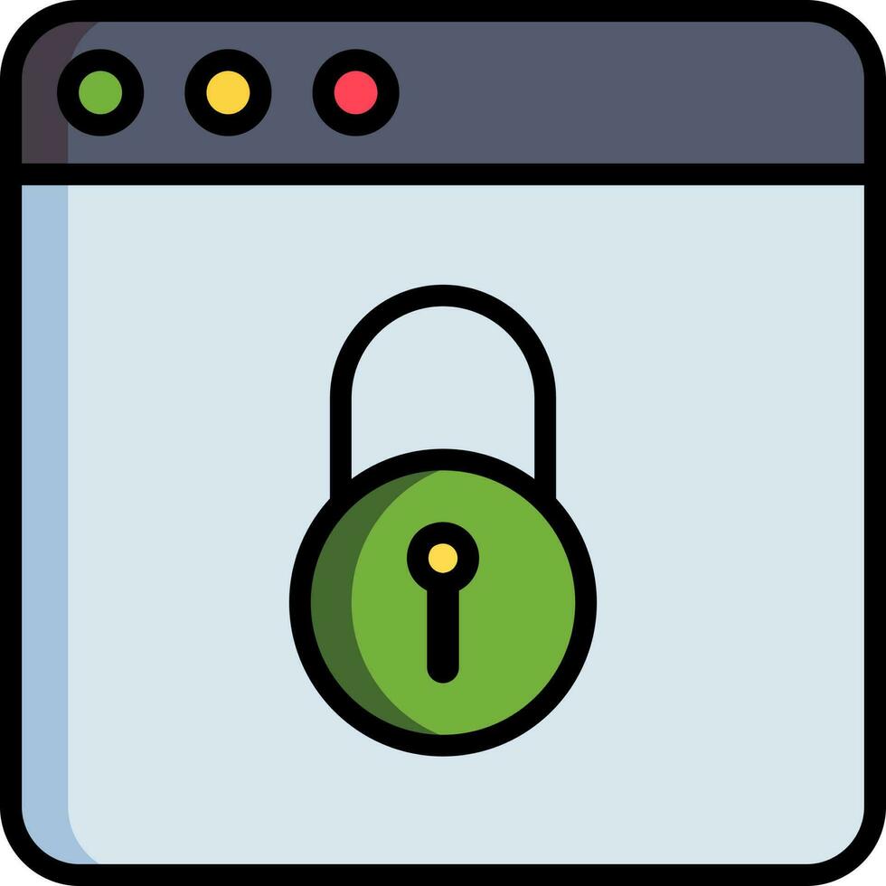 Flat style Web page lock icon or symbol. vector