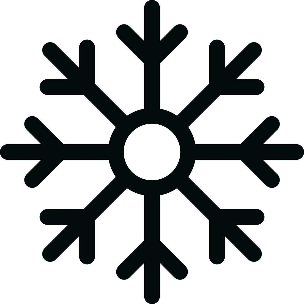 Line art illustration of snowflake icon. vector
