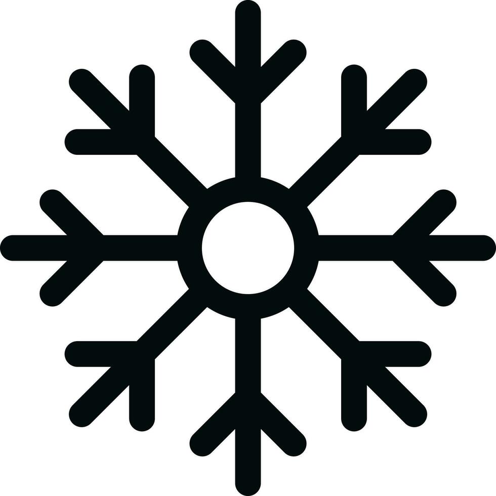 Line art illustration of snowflake icon. vector