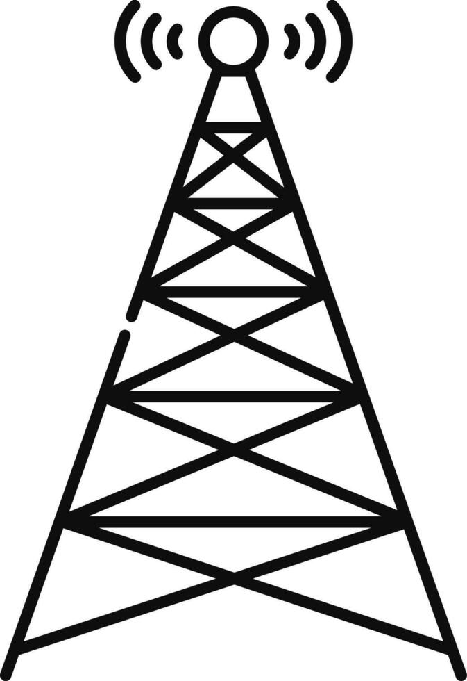 Flat illustration of antinna or tower icon. vector