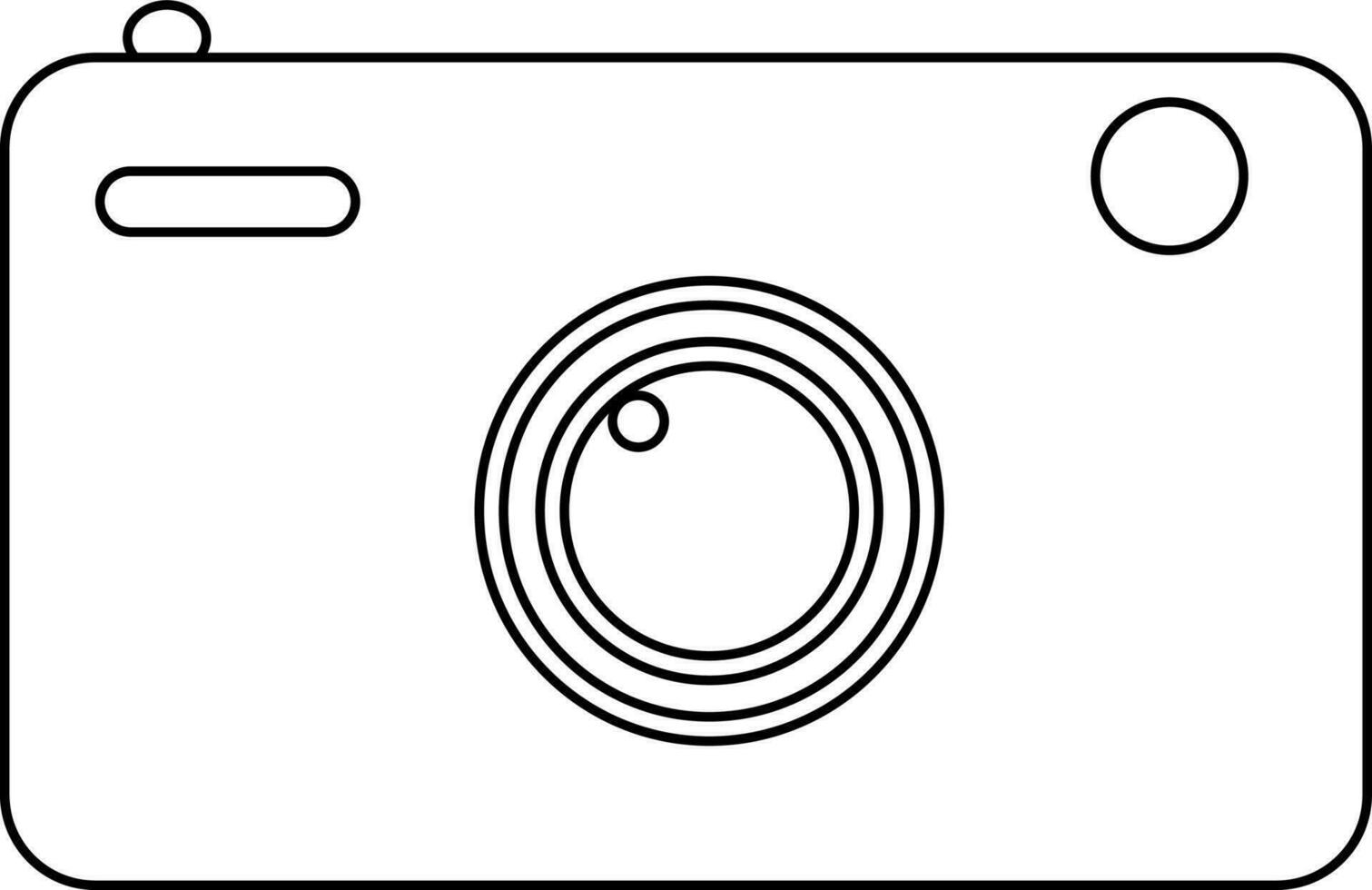 Flat style camera in line art illustration. vector