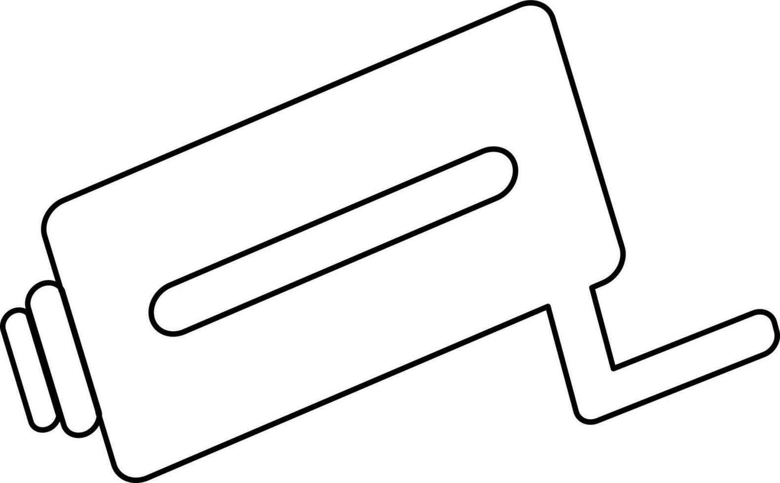 Surveillance cctv camera in line art illustration. vector