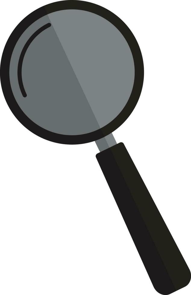 Black and grey magnifying glass. vector