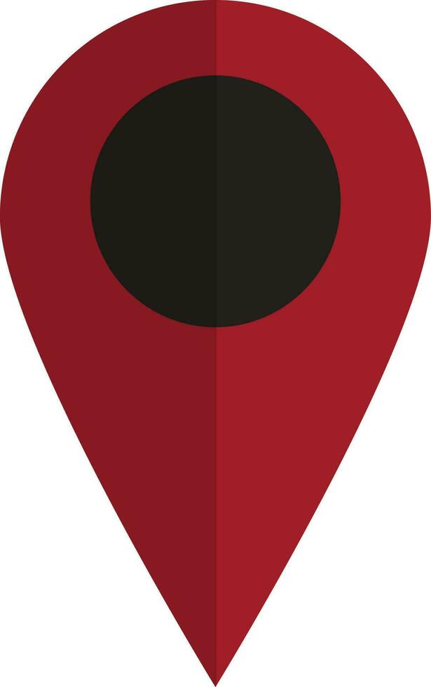 Blank map pointer in black and red color. vector