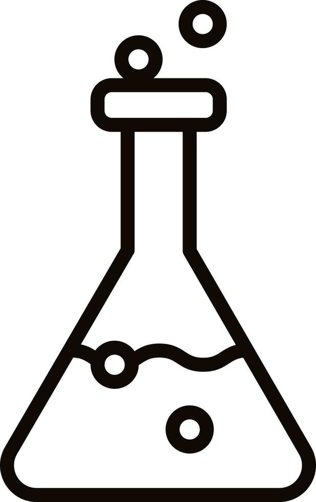 Illustration of test flask icon or symbol. vector