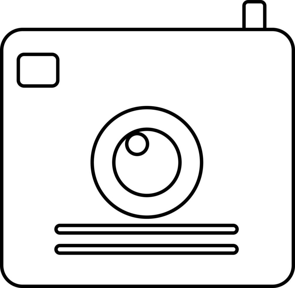 Polaroid in line art illustration. vector