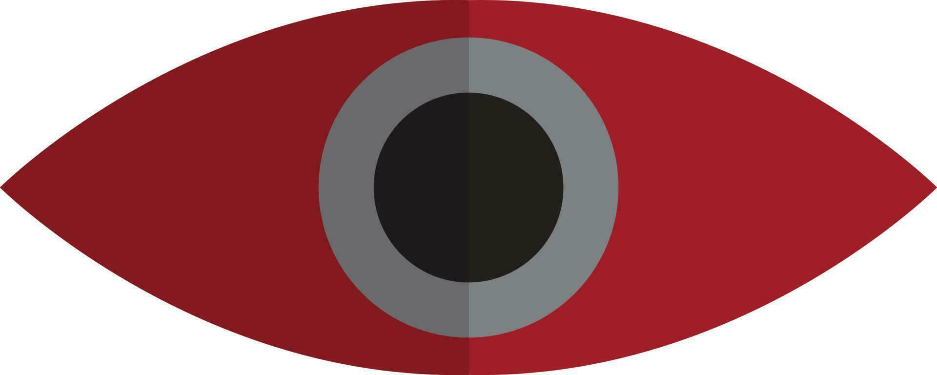 Red and grey eye lens on white background. vector