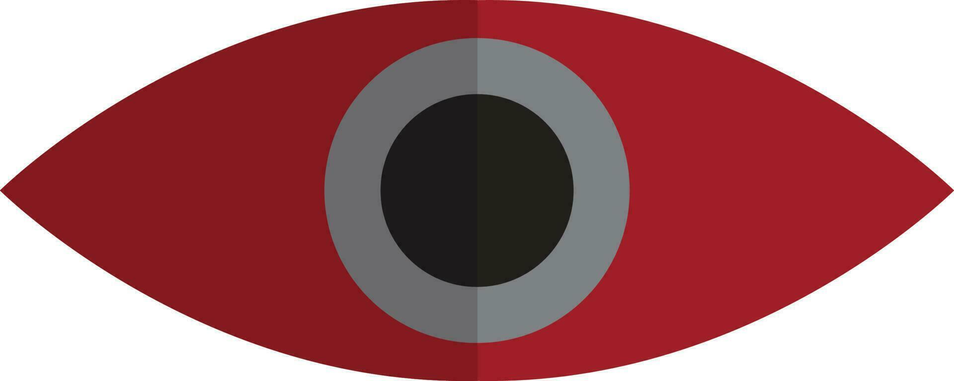 Red and grey eye lens on white background. vector