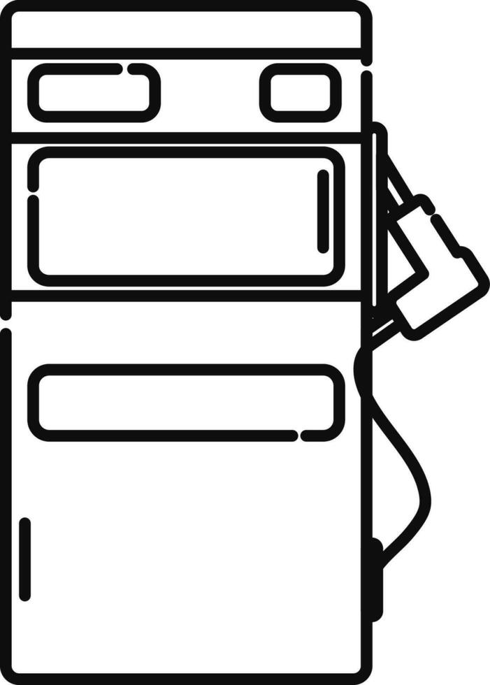 Illustration of fuel station icon in line art. vector