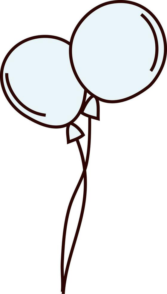 Icon of a balloon in sky blue color. vector