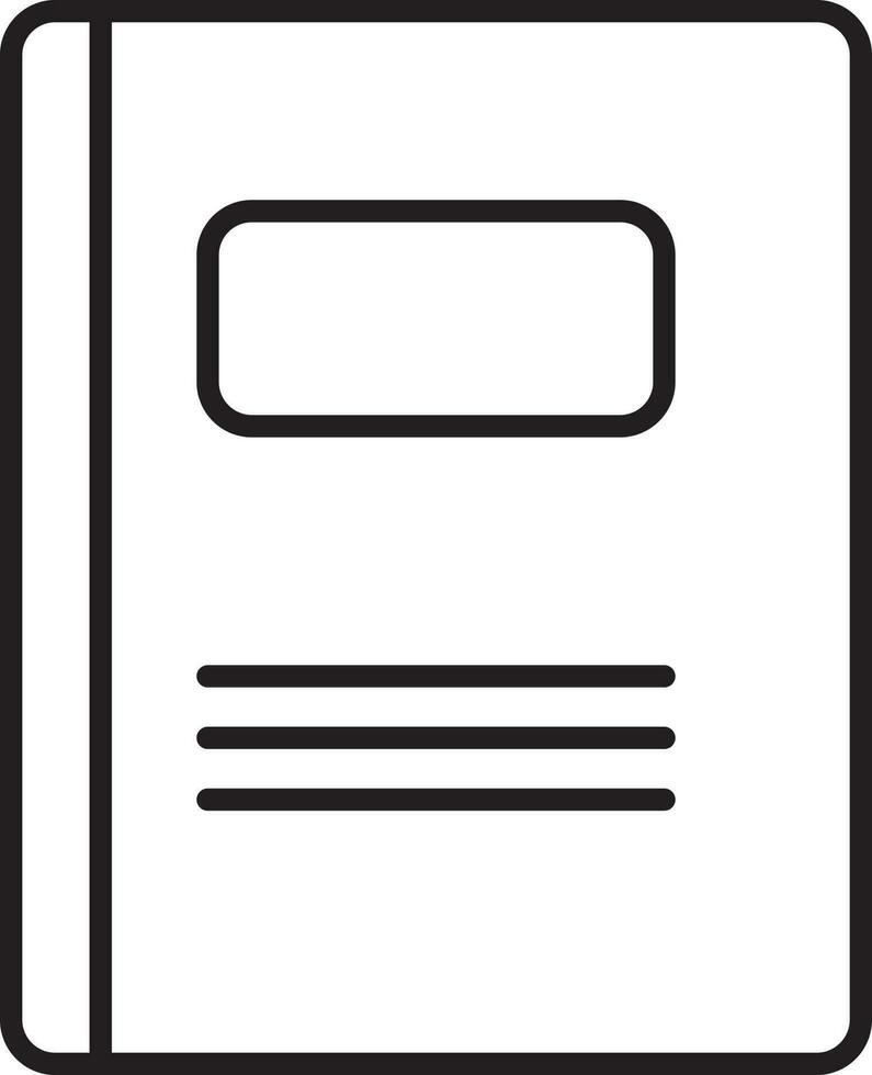 Illustration of Book icon in thin line art. vector