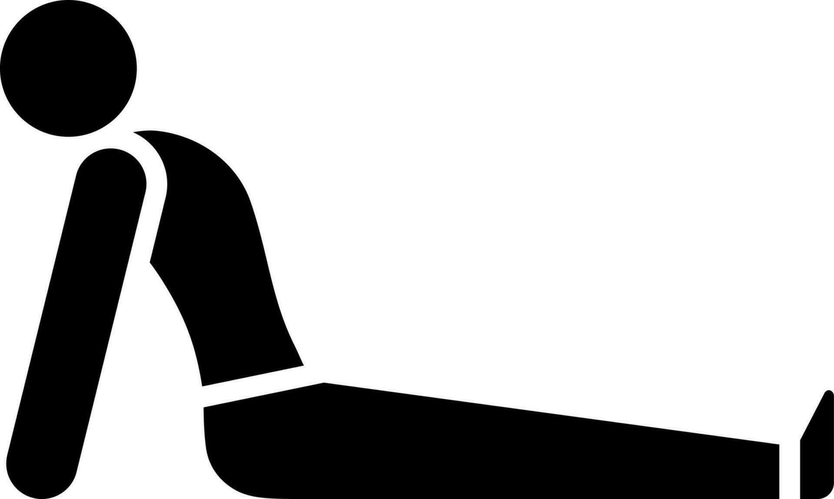Man sitting on the floor and stretching his head, yoga pose icon. vector