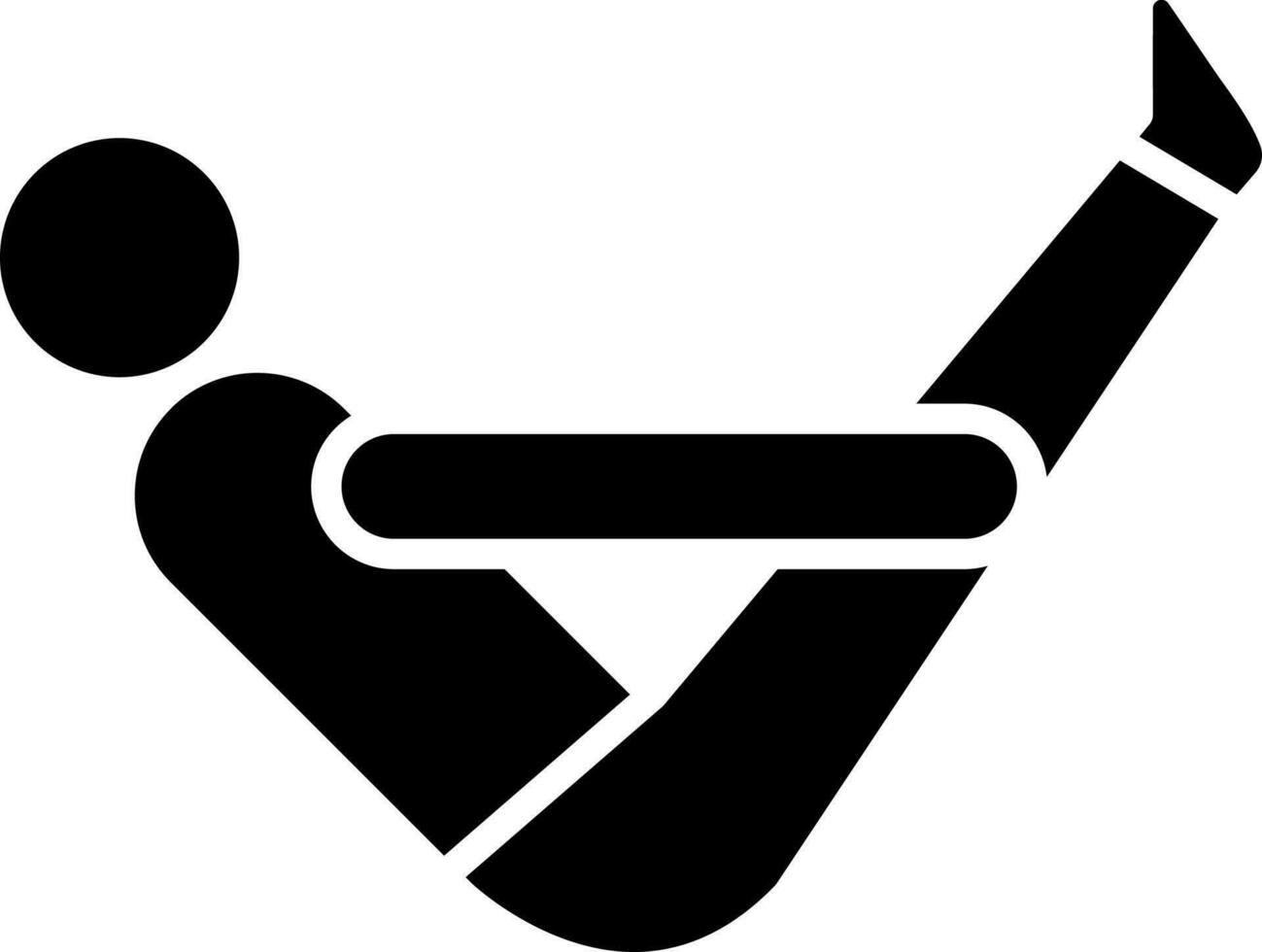 Illustration of boat yoga pose flat icon. vector