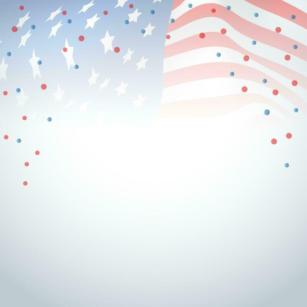 Creative waving American Flag background. vector