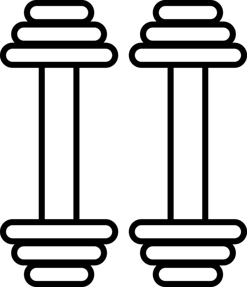 Flat style dumbbell in black line art. 24293448 Vector Art at Vecteezy