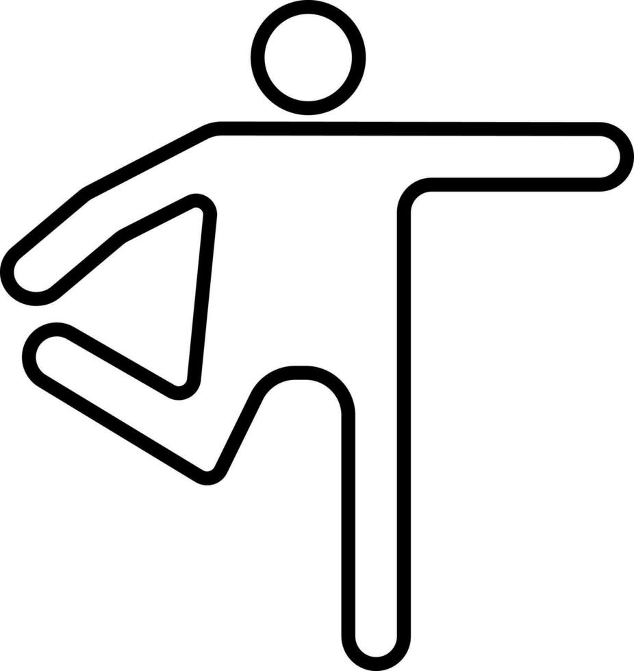 Character of a faceless man holding leg and stretching arm for yoga concept. vector