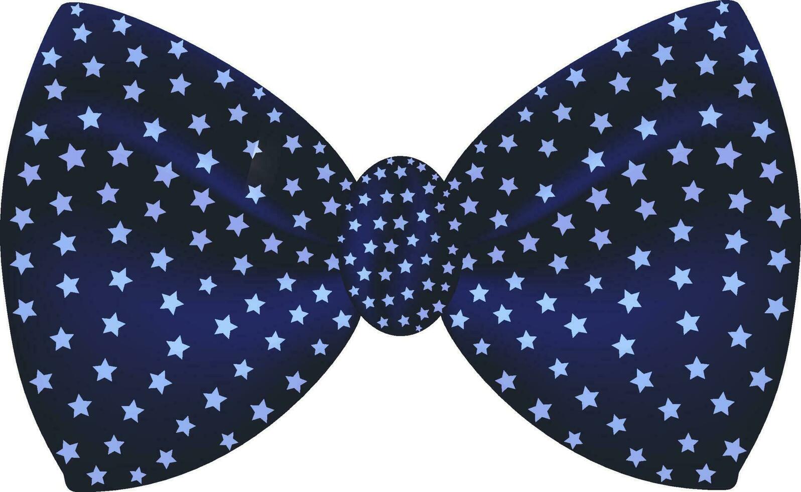 Blue bow tie with stars decoration. vector