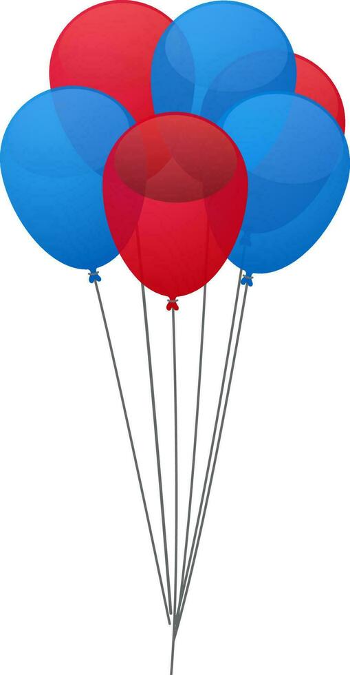 Balloons in American Flag colors for Independence Day Celebration. vector