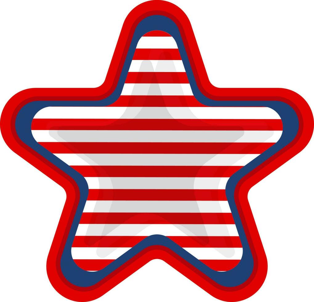 Star in American Flag colors. vector