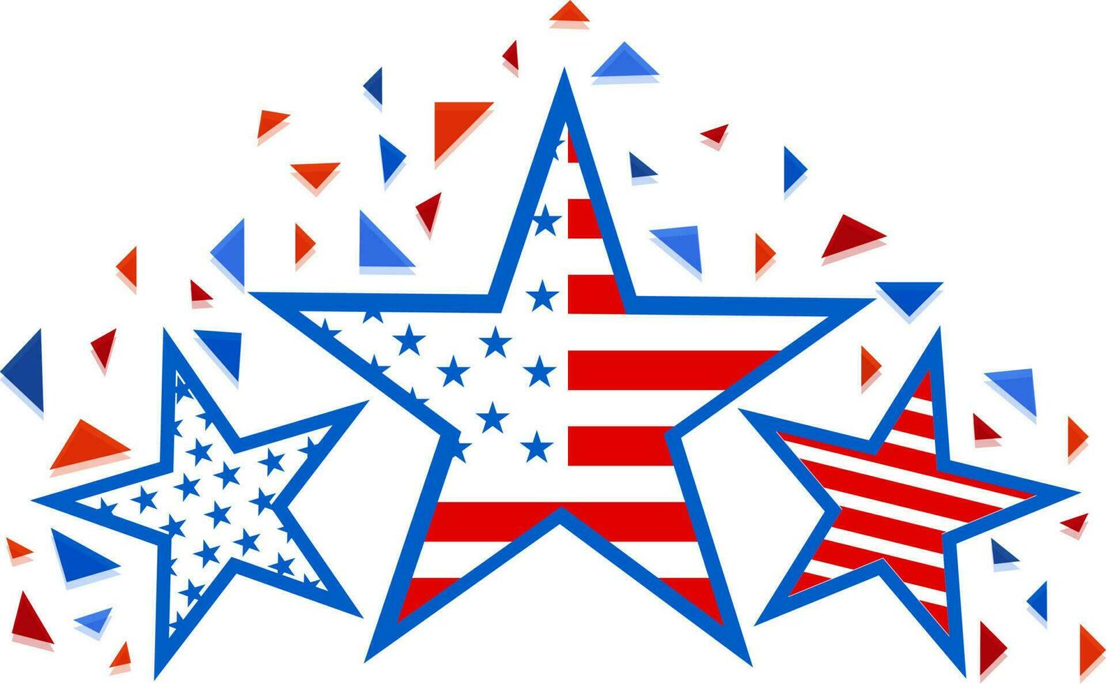 Star in American Flag colors. vector