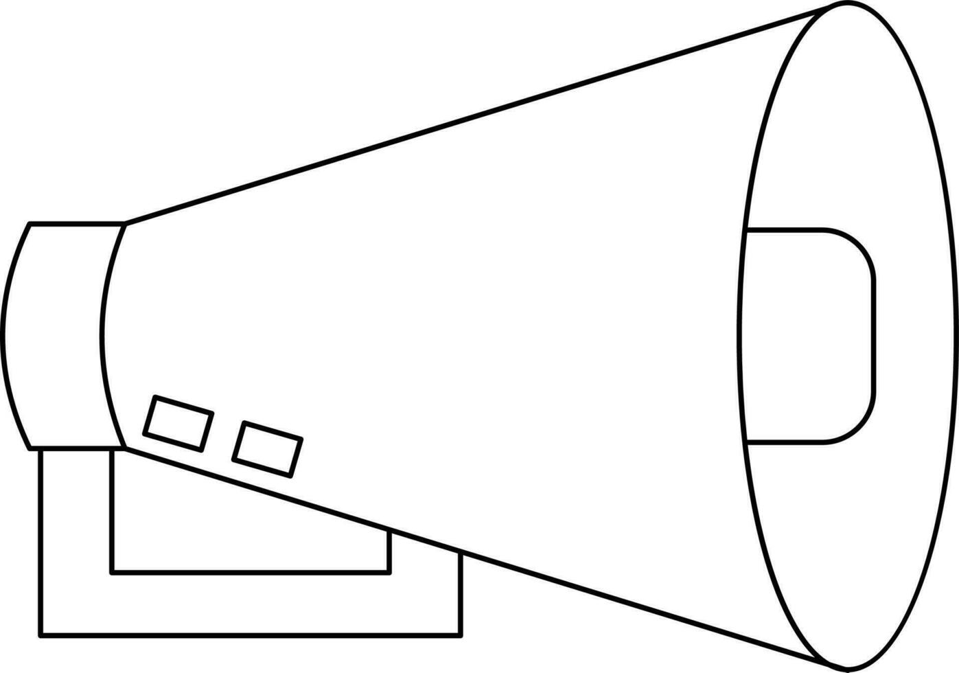 Isolated loudspeaker in black line art. vector