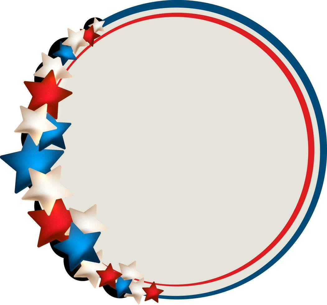 Circular Frame with glossy stars. vector