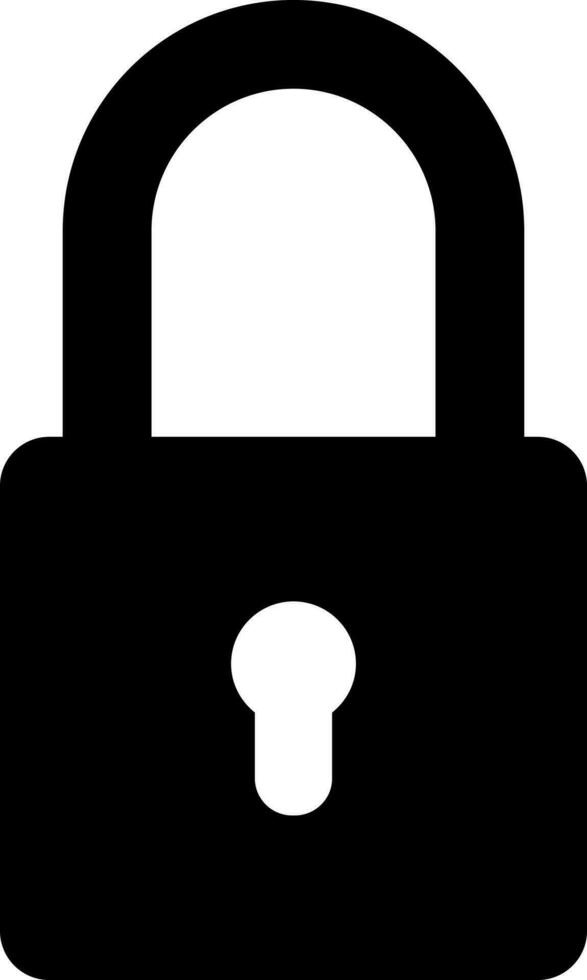 Flat style lock icon in black color. vector