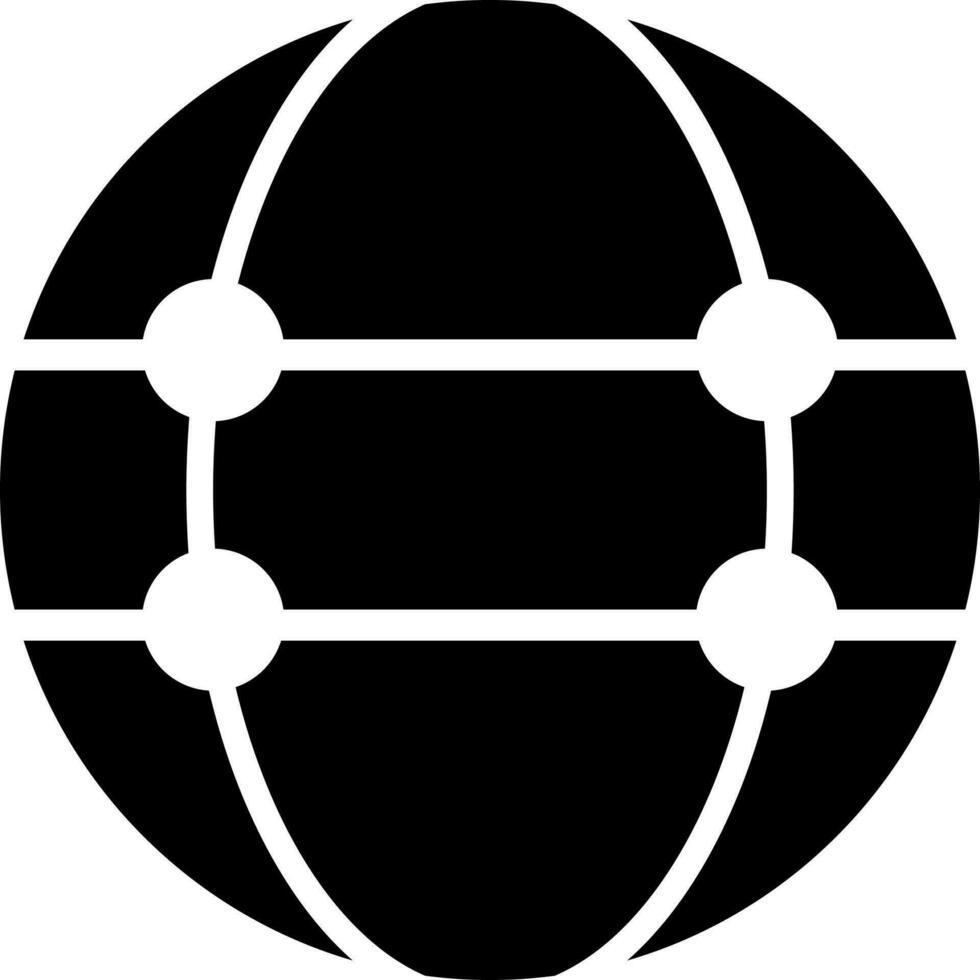 Illustration of Black and White globe icon. vector