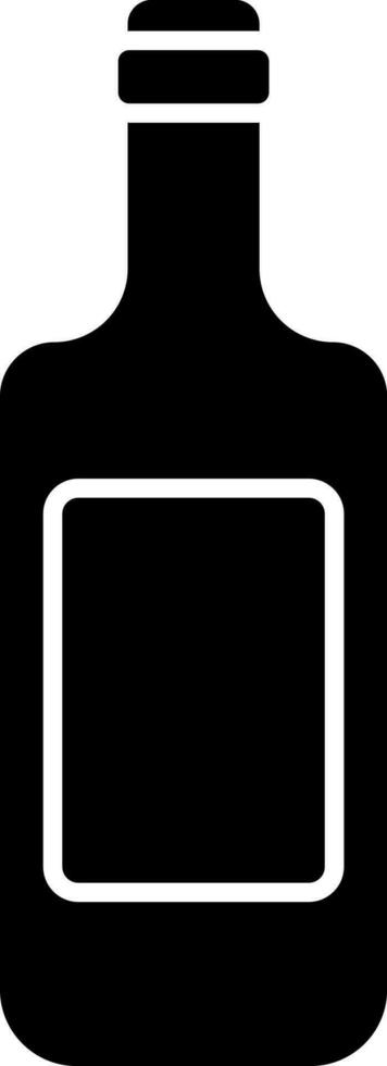 Black champagne bottle on white background. vector
