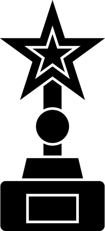 Icon of star trophy award in black and white color. vector