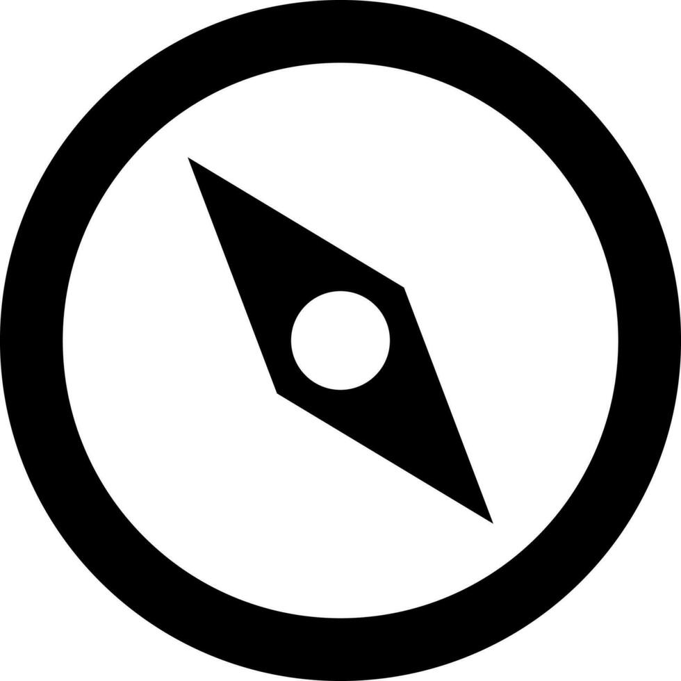 Illustration of compass icon in Black and White color. vector
