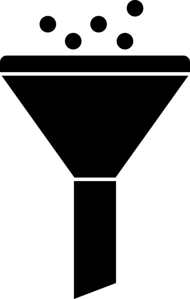 Illustration of filter icon in Black and White color. vector