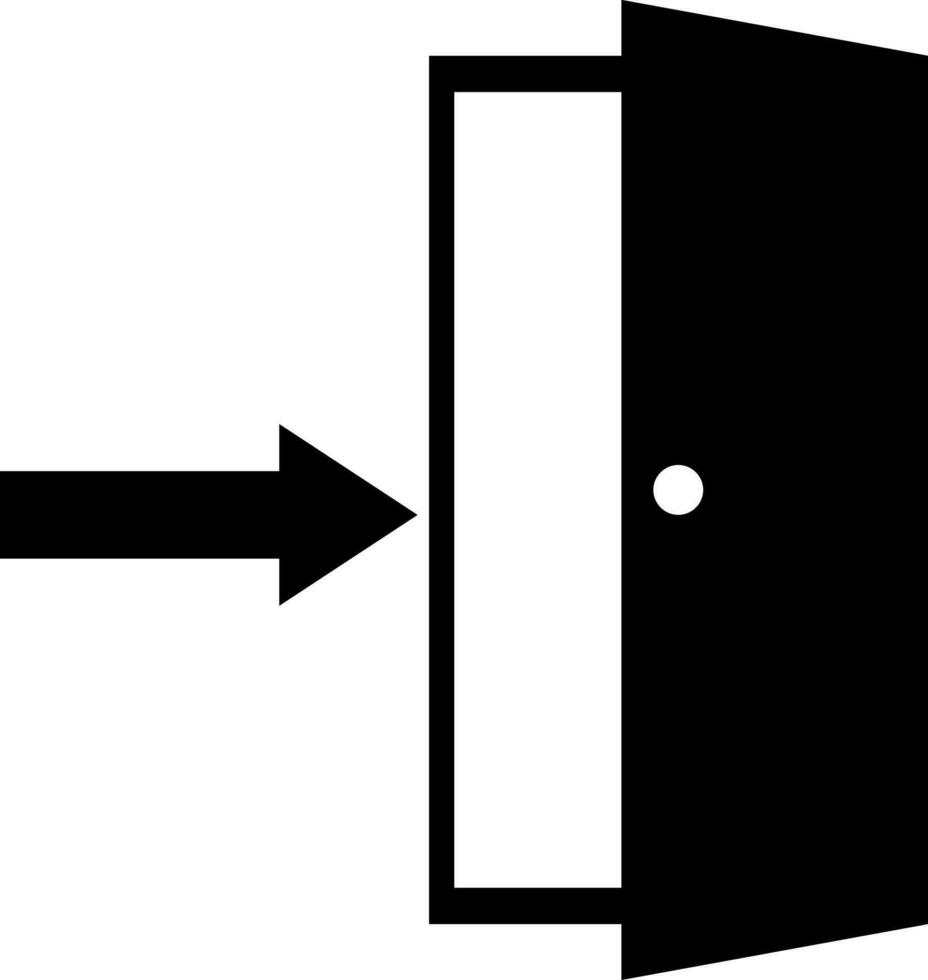 entrada puerta icono con flecha signo. vector